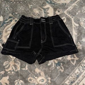 black and white shorts